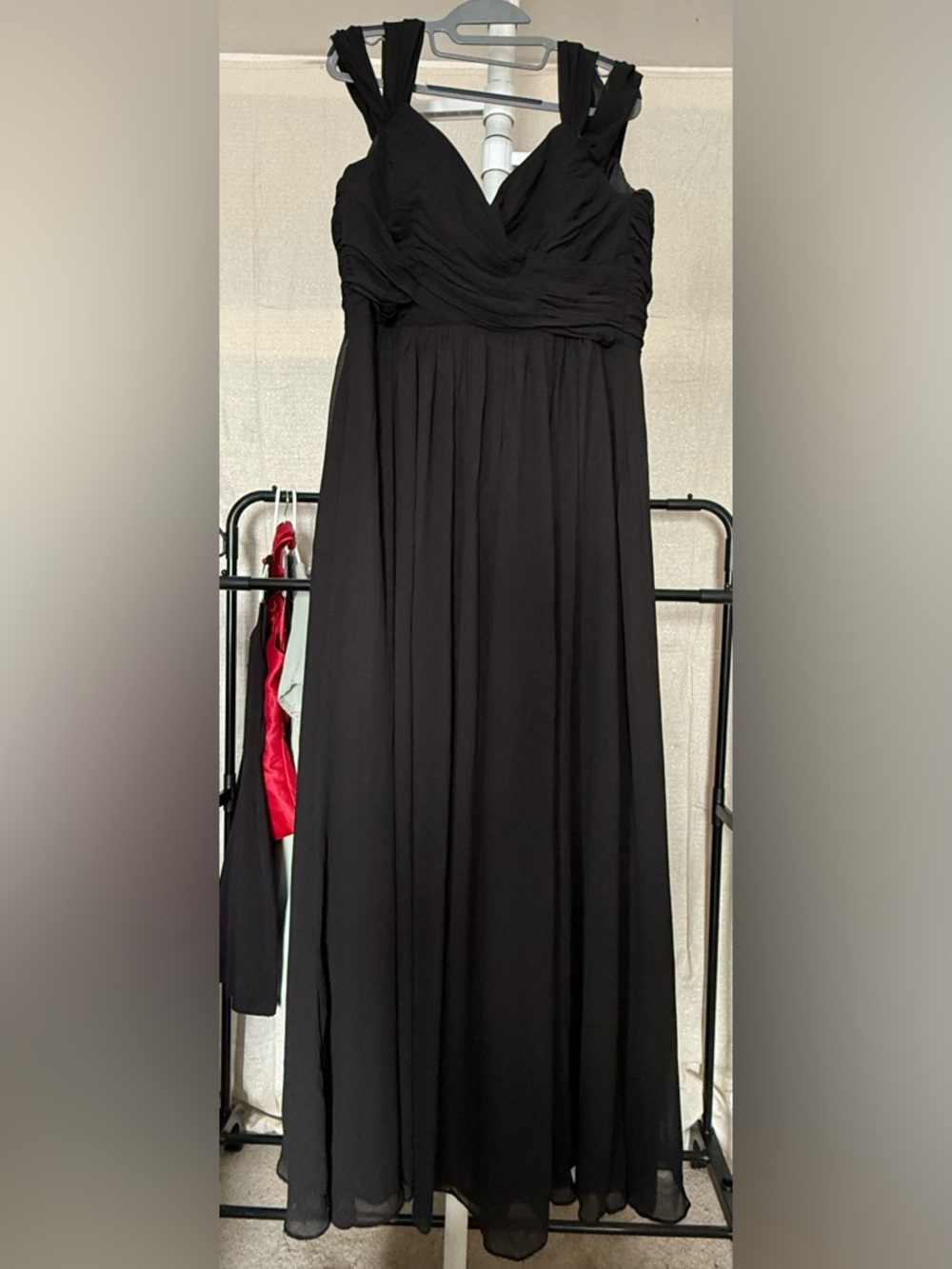 Black Maxi Dress with Waist Tie